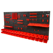 Charger l'image dans la visionneuse de galerie, Amocart 30Bin Wall Mounted Storage Bins Parts Rack Organizer Garage with Wall Panels Hooks Plastic Shop Tool for Screw Nails
