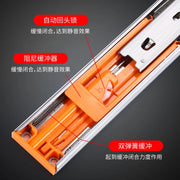 Charger l'image dans la visionneuse de galerie, Amocart Drawer Slides Side Mount Rails Heavy Duty Full Extension Steel Track Noiseless Guide Cabinet 100Lbs Load Capacity
