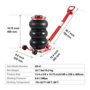Charger l'image dans la visionneuse de galerie, Amocart Pneumatic Jack 3 Ton/5 Ton Triple Bag Air Jack Quick Lift Heavy Duty Car Repair Jacks Folding Rod Jacks with Two Wheels
