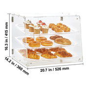 Charger l'image dans la visionneuse de galerie, SucceBuy 2/3-Tier Commercial Acrylic Pastry Bakery Display Case with Rear Door Access &amp; Removable Shelves for Donut Bagels Cake
