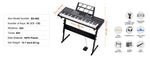 Amocart 61 Key Digital Keyboard Piano Electric Portable Piano 200 Tones 200 Rhythms or 600 Tones 500 Rhythms for Beginner Use