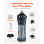 Amocart Fish Tank Aquarium 2/5Gal Square Ultra-Clear Glass Starter Tank Adjustable 3 Color Lighting Self Cleaning System for Home