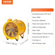 Charger l'image dans la visionneuse de galerie, Amocart  Portable Ventilation Fan 350W/550W/1100W Industrial Exhaust Fan Air Clean Extractor Blower for Factory Warehouse
