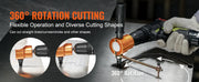 Bild in Galerie-Viewer laden, Amocart Double Head Sheet Metal Nibbler Cutter 360 Degree Metal Nibbler Drill Attachment with Extra Punch and Die Cutting Hole
