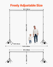 Load image into Gallery viewer, Amocart Backdrop Stand Adjustable Photo Backdrop Kit Heavy Duty Projector Screen Stand for Wedding Photo Video Studio Party
