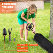 Bild in Galerie-Viewer laden, Amocart Metal Detector for Kids 6 Inch 25''-37'' Adjustable Length IP68 Waterproof Search Coil &amp; LCD Display for Detecting Gold
