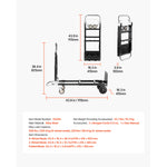 Amocart 2 in 1 Folding Hand Truck 500lb Load Capacity for 4-Wheel Mode Convertible Hand Truck Dolly with Wheels for Moving Home