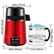 Charger l'image dans la visionneuse de galerie, SucceBuy 4L Water Distiller Purifier Filter 1 L/H Distilling Speed Dispenser Drinking Bottle Softener Touch Screen Home Use
