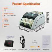 Charger l'image dans la visionneuse de galerie, Amocart 1000Pcs/Min Money Counter Business Cash Register Euros Bills Fake Banknote Detector by UV &amp; MG Function for Banks Shops
