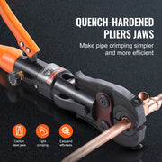 Load image into Gallery viewer, Amocart Copper Pipe Crimping Tool Hydraulic Driven Press Tool with 3/8" 1/2" 5/8" 1" Jaws for ASTM F1807 Pex Pipe Copper Ring
