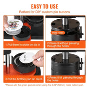Bild in Galerie-Viewer laden, Amocart Button Maker 25/32/58 Pin Maker with Button Parts Ergonomic Arc Handle Punch Press Kit Button Maker Machine
