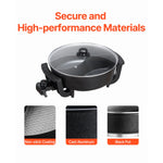 Amocart Electric Hot Pot 5 L Double-flavor Shabu Shabu Pot Non-Stick Electric Cooker with Divider Glass Lid for 6-10 People