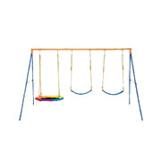 Bild in Galerie-Viewer laden, Amocart Swing Sets for Backyard 600lbs Capacity Swing Set with 1 Saucer Swing Seat 2 Belt Swing Seats Swingset Outdoor for Kids
