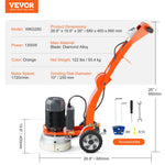 SucceBuy Electric Concrete Floor Grinder 7inch Walk-Behind 1.7HP Concrete Floor Polisher 1300W 1720RPM for Granite Marble Stones