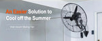 SucceBuy 4 Sizes Wall-Mount Misting Fan 3-speed IP44 Oscillating Wall Fan Max. 9500 CFM Wall Mounted Fan for Home Summer