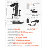 Amocart Motorized TV Wall Mount for 32 to 55/65/70 Inch Adjustable TV Mount Bracket w/ Max VESA 24 x 16/24 in Up to 88-132 lbs