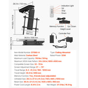 Charger l'image dans la visionneuse de galerie, Amocart Motorized TV Wall Mount for 32 to 55/65/70 Inch Adjustable TV Mount Bracket w/ Max VESA 24 x 16/24 in Up to 88-132 lbs
