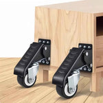 Amocart 165 lbs 2.5" Set of 4 Workbench Caster Wheels Side Mounted Retractable Stepdown Wheel 360° Swivel for Tables Equipment