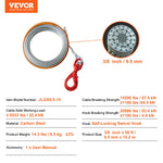 SucceBuy 50/75/100ft Galvanized Steel Winch Cable 3/8in Breaking Strength Wire Winch Rope for SUV Large Off-Road Vehicle