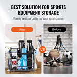 SucceBuy Golf Storage Garage Organizer Other Sports Equipment Storage Rack Outdoor Sport Gear and Toy Storage with Baskets&Hooks