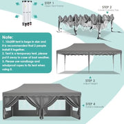 Load image into Gallery viewer, 10x20ft Pop up  Tent w/6 Sidewalls Heavy Duty Wedding Party Tent Height Adjustable Large Commercial Gazebo  Sun Protection Shel
