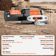 Bild in Galerie-Viewer laden, Amocart 3500lbs Electric Winch ATV/UTV Wired Car Winch with 39 ft Synthetic Rope Aluminum IP55 Waterproof for Towing Boat Truck
