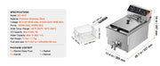 Charger l'image dans la visionneuse de galerie, Amocart Commercial Deep Fryer Electric Countertop Fryer with Basket Stainless Steel Single Oil Fryer with Time &amp; Temp Control
