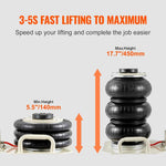 Amocart Air Jack 3 Ton Double Bag Air Jack Air Bag Jack Lift Up 3-5 s Fast Lifting Pneumatic Jack for Cars with Short Handle