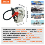 SucceBuy 33/50/66ft Fuel Hose Reel Extra Long Retractable Spring Driven Auto Swivel Rewind for Auto Repair Heavy Industries