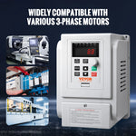 SucceBuy VFD 5HP 4KW Singel Phase 220V-240V Input to 3 Phase 220V-240V Output Variable Frequency Drive for Motor Speed Control