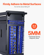 SucceBuy 6pcs/8pcs Blue+Red Magnetic Socket Organizer Set 1/4'' 3/8'' 1/2'' Metric SAE Socket Trays with Clear Labels for Tool