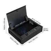 Charger l'image dans la visionneuse de galerie, Amocart Gun Safe Slider Handgun Safe Fingerprint/Password/Key 3-Way Quick Access Case Box with LED for Nightstand Bedside Desk
