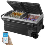 SucceBuy 75L 95L Small Car Fridge Portable Mini Dual Storage Zone Refrigerator Compressor Truck Freezer Cooler for Home Use