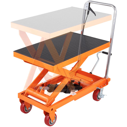 Amocart 1100lbs Hydraulic Lift Table Cart Manual Single Scissor 35.4