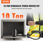 SucceBuy 10Ton Hydraulic Knockout Punch Driver Kit 1/2"-2"  6 Dies Carbon Steel Sheet Hole Opener Repair Tool Manuel Hole Digger