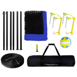 Amocart Outdoor Volleyball Net System Adjustable Height Steel Poles with PVC Volleyball Pump Carrying Bag for Beach Lawn