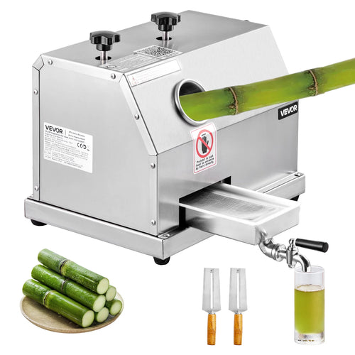 Amocart Commercial Sugar Cane Juicer 110LBS/H High Output Sugarcane Juicer Machine w/3 Stainless Steel Rollers 2.4