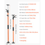 Amocart 2/4 Pack Cabinet Jack Support Pole Adjustable 3rd 19-45in/45-114in Steel Telescopic Support Rod for Lifting Drywall