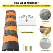 Bild in Galerie-Viewer laden, Amocart Rubber Speed Bump 2 Channel Speed Bump Hump 72.8x12.2x2.2 Garage Cable Ramp for Asphalt Concrete Gravel Driveway-6 FT
