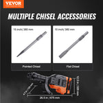 Amocart Demolition Jack Hammer 3500W Concrete Breaker 2pcs Chisel Gloves for Trenching 1900 BPM Heavy Duty Electric Jack Hammer