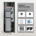 Amocart 3-8 Rifles Gun Safe w/ Digital Keypad & Lock Gun Storage Cabinet with Removable Storage Shelf for Home Long Gun Pistols