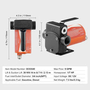 Charger l'image dans la visionneuse de galerie, Amocart Fuel Transfer Pump 12V DC 5GPM / 8GPM / 12GPM Portable Type Electric Diesel Transfer Pump for Diesel Methanol Blends
