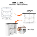 SucceBuy Portable Tradeshow Podium Table Exhibition Counter Stand Booth Fair w/ Wall Foldable Promotion Retail Bar Table