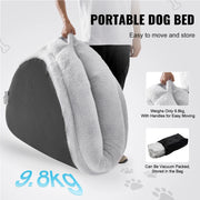 Bild in Galerie-Viewer laden, Amocart Human Dog Bed Human Dog Bed for Adult Human Size Dog Bed with Washable Faux Rabbit Fur Cover Egg Orthopedic Foam Grey
