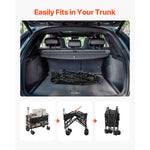 SucceBuy Double Decker Wagon Collapsible 300L & 450lbs Heavy Duty Extended Long Garden Cart with All-Terrain Wheels for Camping