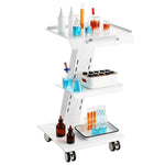 Amocart Lab Trolley 3-Layer Rolling Cart Metal Mobile Trolley  220 lbs Weight Capacity for Lab Clinic Beauty and Salon