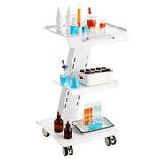 Load image into Gallery viewer, Amocart Lab Trolley 3-Layer Rolling Cart Metal Mobile Trolley  220 lbs Weight Capacity for Lab Clinic Beauty and Salon
