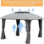 Aluminum Alloy Frame Outdoor Hard Roof Gazebo Heavy Duty Waterproof UV Resistant Anti Rust All Weather Metal Garden Gazebo