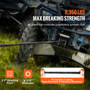 Load image into Gallery viewer, Amocart 8350/10000 lbs Synthetic Winch Rope 50ft Line String Cable Rope with Forged Winch Hook for ATV Car Outdoor Accessories
