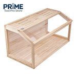 SucceBuy Wooden Hamster Cage 270° Viewing Hamster Habitat Hamster Cage with Openable Top Ventilated Animal Cage for Gerbils